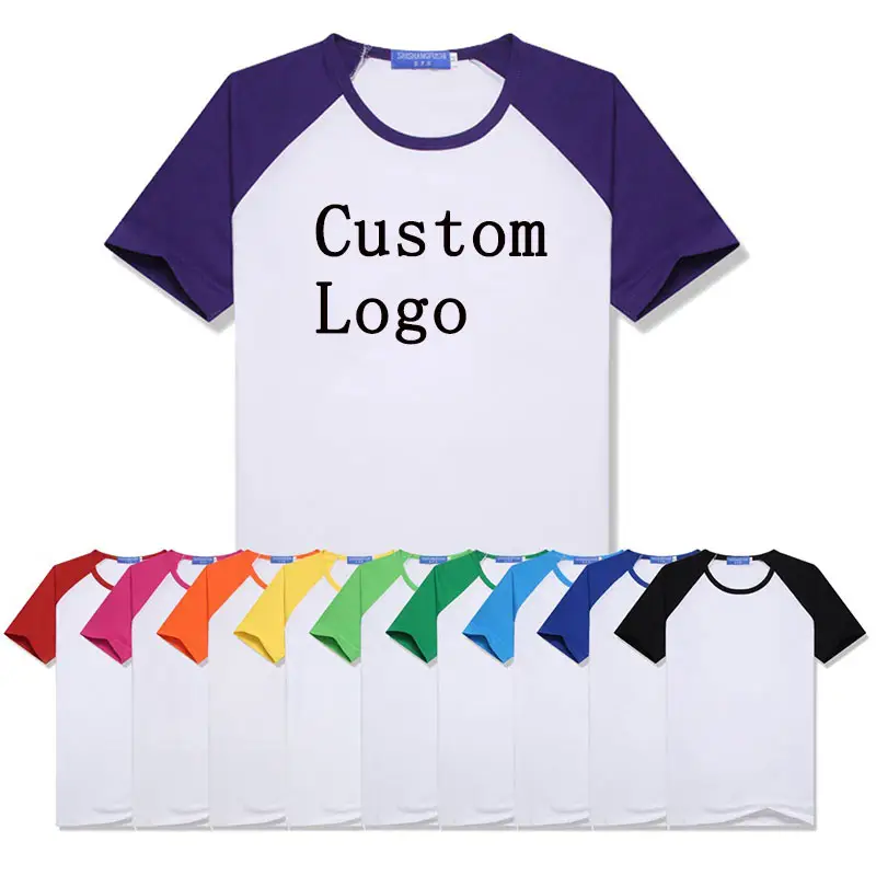 High Quality 100% Polyester Raglan Sleeve Mens Tshirts Oversized Custom Logo Colorful Unisex T shirts for Sublimation Printing