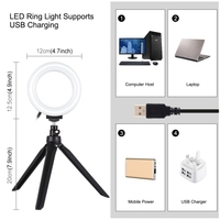 PULUZ Kit de boîte de tente pliable et Portable de 30cm avec éclairage annulaire pour Studio Photo et arrière-plans de 6 couleurs