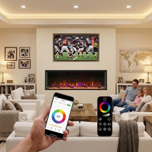 Chimenea con Espejo 3D, Chimenea LED Realista con Efecto de Fuego, Soporte para TV de 33-80 Pulgadas, Diseño Espejado Exquisito de Alta Gama - Product Image 1