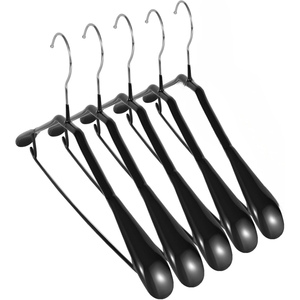Sample Free Factory Cheap Clothes Hangers Wholesale Custom logo Black White Suit Hanger Coat Shirt Non slip Plastic Hangers - Product Image 1