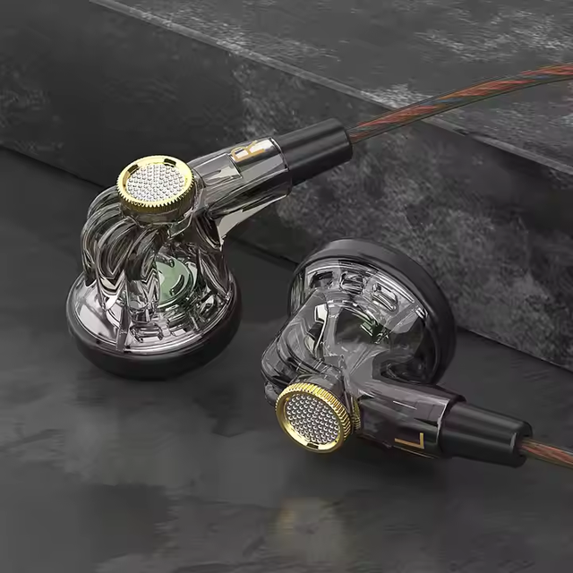 Dynamic Earphones In-Ear Monitor HiFi Heavy Bass Wired Earbuds with Microphone Gaming Sports Music Stereo Headsets