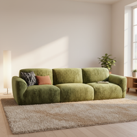 Canapé modulaire italien de luxe léger en chenille pour salon, une place, rembourrage en éponge haute densité, design simple et droit, réglable