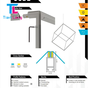 Caisson lumineux de publicité de cube de LED de plafond suspendu portatif imprimé par coutume pour l'affichage en aluminium d'expositions de salon commercial - Product Image 3