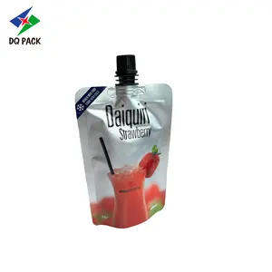 DQ PACK Custom 90ml 200ml Alcohol Beverage Drink Liquid Packaging Stand Up Nozzle Spout Pouch