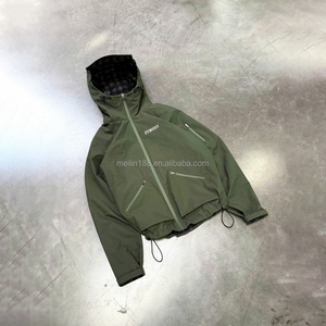 Custom Zip up Waterproof Windbreaker <b>Jacket</b> Reversible Plaid Polyester Design Coat High Quality Lightweight <b>Jacket</b> With Hooded - Product Image 1