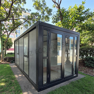 <span class=keywords><strong>Casa</strong></span> Container Pieghevole a Z, <span class=keywords><strong>Casa</strong></span> Prefabbricata Espandibile Nera per Villa, Hotel, Appartamento, Realizzata in Acciaio e Legno, in Offerta - Product Image 1