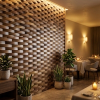Carreaux de bois de noyer noir concentriques de luxe 300x300mm pour revêtement architectural haut de gamme de hall de villa