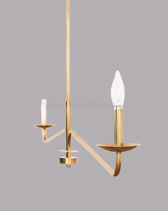 Lustre moderne en laiton doré, luminaire suspendu linéaire pour salle à manger, salon, intérieur élégant - Product Image 3