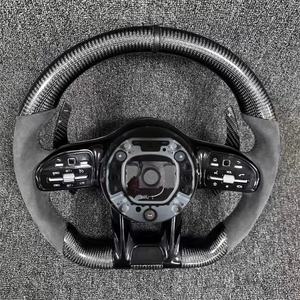 Volant de direction en cuir personnalisé Accessoires de voiture pour Mercedes Benz W212 W203 W205 W222 W213 Cls <span class=keywords><strong>Gle</strong></span> Glc 43 E63 <span class=keywords><strong>E53</strong></span> C63 <span class=keywords><strong>AMG</strong></span> - Product Image 4