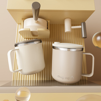 Tasse de voyage moderne en acier inoxydable de 400 ml (14 oz) avec deux modes de consommation, isolation thermique, cadeau d'affaires