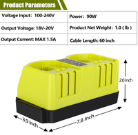 Stasiun Pengisi Daya Cepat 2-Port untuk Baterai Milwaukee M18