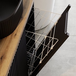 Meuble <span class=keywords><strong>de</strong></span> <span class=keywords><strong>salle</strong></span> <span class=keywords><strong>de</strong></span> <span class=keywords><strong>bain</strong></span> noir élégant <span class=keywords><strong>avec</strong></span> lavabo intégré, <span class=keywords><strong>armoire</strong></span> <span class=keywords><strong>de</strong></span> rangement pour <span class=keywords><strong>linge</strong></span> <span class=keywords><strong>avec</strong></span> <span class=keywords><strong>panier</strong></span> amovible - Product Image 6