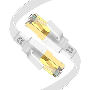 สายแพทช์คอร์ดแบบแบน D-Sunty CAT8 SFTP ทองแดงแท่ง 28AWG RJ45 8P8C สายอีเธอร์เน็ต ชุบทอง 3U ป้องกันด้วย PVC - Product Image 5