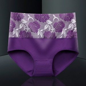 Ropa interior de mujer de cintura alta de algodón para mujer de talla grande jacquard Control de barriga levantamiento de glúteos calzoncillos transpirables Big Ass Ladies <span class=keywords><strong>Bragas</strong></span> - Product Image 2