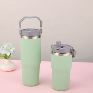 Vaso Térmico Personalizado con Logotipo, Doble Pared, Aislamiento al Vacío, Tapa Abatible, 20oz 30oz, Tazas para Exteriores, Botella de Agua Caliente de Acero Inoxidable con Tapa y Pajita - Product Image 1