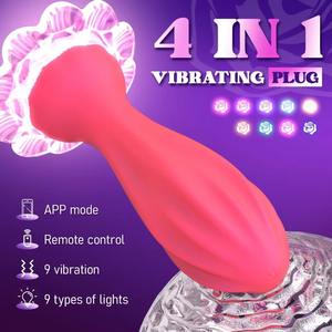 Großhandel Anpassung Wiederauf ladbare Frau Sexspielzeug G-Punkt Flash Flower Anal <span class=keywords><strong>Plug</strong></span> Vibrator Klitoris Vibrator Adult Sexspielzeug - Product Image 4