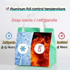 Özel Logo olmayan dokuma termal yalıtımlı soğutucu torba çizgili alüminyum folyo çanta süt çay tatlı katlanabilir çevre dostu - Product Image 4