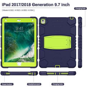Funda protectora de silicona para tableta <span class=keywords><strong>iPad</strong></span> Air <span class=keywords><strong>2</strong></span> 2018 6th Generation 5th Gen Pro 9,7 pulgadas estilo resistente soporte a prueba de golpes - Product Image 6