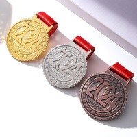 Trofeo de Metal con Cristal en Forma Redonda, Grabado de Logotipo Personalizado, Cinta Conmemorativa para Bodas y Regalos para Ferias Comerciales