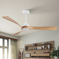 Ventilateur de plafond à lumière LED économe en énergie avec télécommande Fonction de décoration en bois pour application domestique Ventilateur à moteur CC avec lumières