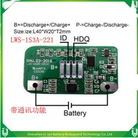 BMS de batterie LiFePO4 monocellulaire LWS 1S 3A 3.7V avec communication HDQ Bq27000