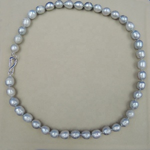18 pollici 45 cm <span class=keywords><strong>collana</strong></span> di perle 100% naturale di colore grigio <span class=keywords><strong>perla</strong></span> d'acqua dolce - Product Image 2