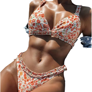 Traje de Baño <span class=keywords><strong>JSN</strong></span> 2024 para Mujer, Bikini Amarillo, Push-Up, Corte Alto, Color Sólido, Verano, 1 Pieza, Spandex/Poliéster, Ecológico, Venta al Por Mayor - Product Image 4