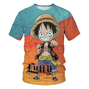 Camiseta de una pieza para niños, ropa para niños, camiseta Popular de Anime Luffy, ropa para niños, camisetas de manga corta para bebés, camisetas para adolescentes