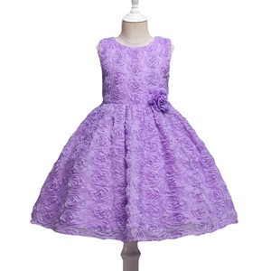 Vestido de princesa morado para niñas, ropa formal de encaje con corte en A, disfraz para el día del niño DT038 - Product Image 5