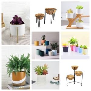 مصنع منزلي حديث ، رف حديد للأماكن الداخلية والخارجية معدن ذهبي لتزيين النباتات ، حامل - Product Image 4