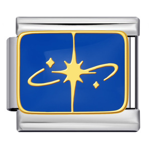 Stainless Steel Blue Star Moon Series Rectangle Charms For Bracelet Making DIY Jewelry Accessories Italian Modular Beads - Product Image 3