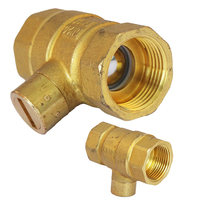 Composants personnalisés YOD, service d'usinage CNC de précision, vanne à boisseau sphérique verrouillable pour compteur d'eau, raccord coudé en laiton de 3/4 pouce