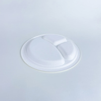 Assiette personnalisable de 9 pouces à 3 compartiments, résistante à la graisse et à l'eau, écologique, en papier recyclé et bagasse de canne à sucre, pour les fêtes