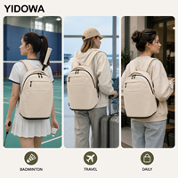 Sac à dos de tennis personnalisé pour femme avec compartiment à chaussures extensible, séparation sec/humide, poche latérale pour bouteille, OEM
