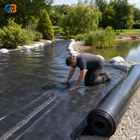 Bâche géomembrane HDPE anti-UV pour bassin à poissons, 0,5 mm, noire, en rouleau, imperméable, pour aquaculture, élevage de crevettes, revêtement de bassin de barrage