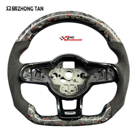 Volant sport en fibre de carbone avec poignée en cuir pour VW Golf R Passat CC R-Line modèles MQB PQ
