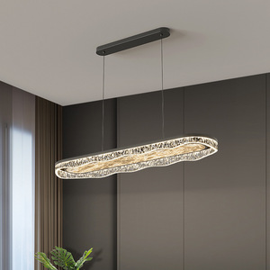 Lampadario <span class=keywords><strong>a</strong></span> <span class=keywords><strong>Sospensione</strong></span> Moderno Personalizzato in Acrilico Ondulato, Lampada dal Design Lineare con Altezza Regolabile per Sala da Pranzo e Isola <span class=keywords><strong>Cucina</strong></span> - Product Image 4