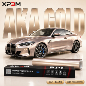 ฟิล์มใส XP3M Akha Gold OEM Gloss TPU สำหรับหุ้มรถยนต์ ความหนา 7.5 มิล ซ่อมแซมตัวเองได้ ป้องกันรอยขีดข่วน ป้องกันสีเหลือง พร้อมช่องระบายอากาศ - Product Image 1