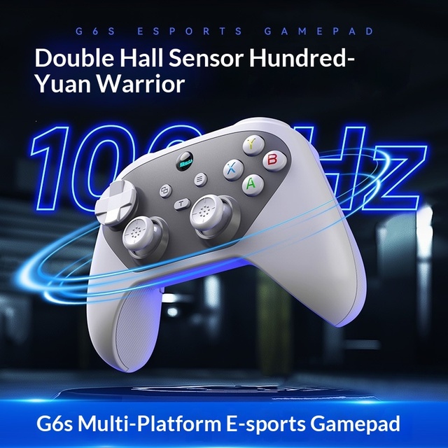 G6S Game Controller Dual Hall Stick 6-Axis Turbo Macro Keys Wireless Gamepad for Switch Android IOS PC