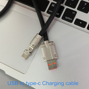 Cable <span class=keywords><strong>USB</strong></span> C de rotación de carga rápida de 120W personalizado, Cable de datos tipo C giratorio de 1m 180/Cargador <span class=keywords><strong>con</strong></span> Conector Giratorio 180 Grados - Product Image 3