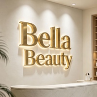 Papan Nama Bisnis Bercahaya LED 3D untuk Dinding Dalam & Luar Ruangan, Logo Kantor, Huruf Saluran 3D Custom, Lettre 3d Lumineuse