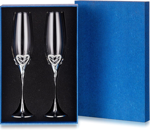 Juego de Copas de Champán con Forma de Corazón, Personalizadas con Logotipo, de Metal - Product Image 1