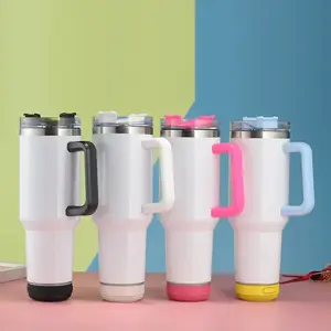 Pemutar musik warna-warni 40oz mug kopi perjalanan cangkir sublimasi putih kosong 40oz Speaker Bluetooth musik Tumbler dengan pegangan