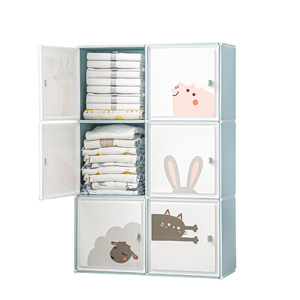 Haixing công suất lớn trẻ em sách chàng trai và cô gái quần áo tủ quần áo tổ chức nhựa carton Kid lưu trữ tủ - Product Image 1