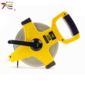 Cinta de fibra de vidrio de rollo abierto de apertura rápida y fácil con manivela metálica, carrete de medición de doble cara con pies y unidades de medida. - Product Image 2