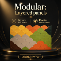 Panneau acoustique en fibre de polyester 3D Ginkgo, panneau mural d'absorption acoustique, revêtement de plafond décoratif pour l'intérieur