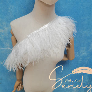 Moelleux épais 3 couches 13-15cm plume d'autruche <span class=keywords><strong>frange</strong></span> coupe pour femmes robe sac chaussures vêtements accessoires - Product Image 4