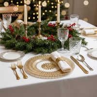 Assiette de présentation ronde élégante de 13 pouces en plastique transparent avec bord doré pour mariage, banquet, événement, fête, décoration de table, écologique et durable