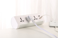 Module d'alimentation de table conforme aux normes australiennes, en alliage d'aluminium blanc argenté, en forme d'arc, avec double prise USB à charge rapide pour bureau