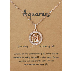 12 Zodiac Sign Constellations Pendants Necklaces for Women <strong>Men</strong> Rose Gold Male Jewelry Fashion <strong>Birthday</strong> Gifts Wish <strong>Card</strong> - Product Image 3
